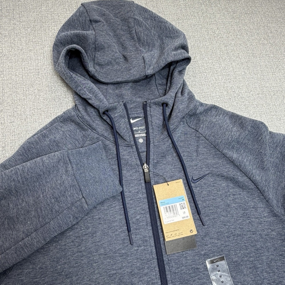 Nike Primary Fleece Dri Fit UV Full Zip Hoodie M Obsidian FZ0967-473 Heather